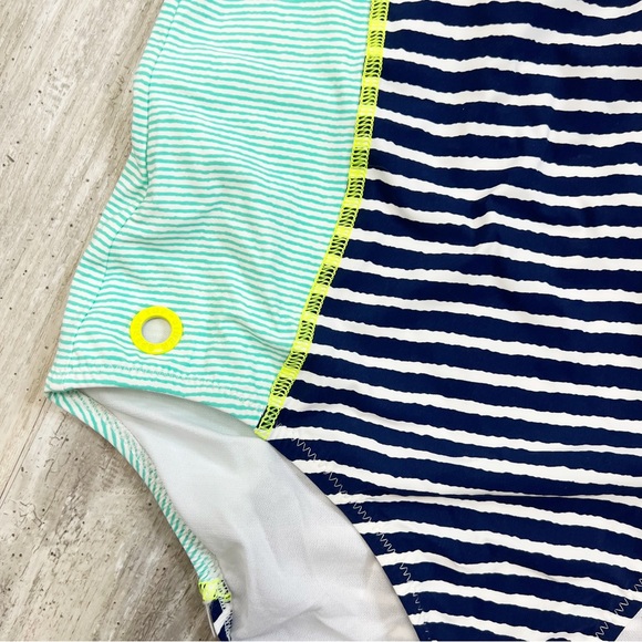 Sperry Striped‎ Zip Front One Piece Bathing Suit Large - Picture 2 of 4